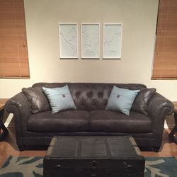 Gray Leather Couch
