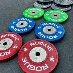 Rogue Competition Bumper Plates Home Gym Weight Set 