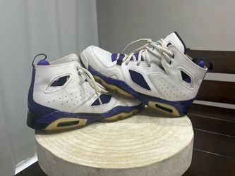 Nike Air Jordan Flight Club 91 Grape White Purple 555472-108 Youth 6.5Y Sneakers