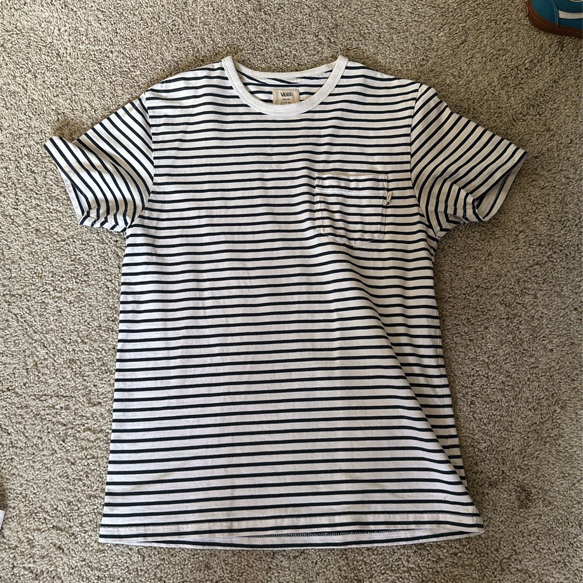 Men’s White And Black Striped Shirt