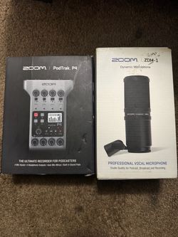 Zoom PodTrak P4 Podcast Kit + 2 ZDM-1 Microphones