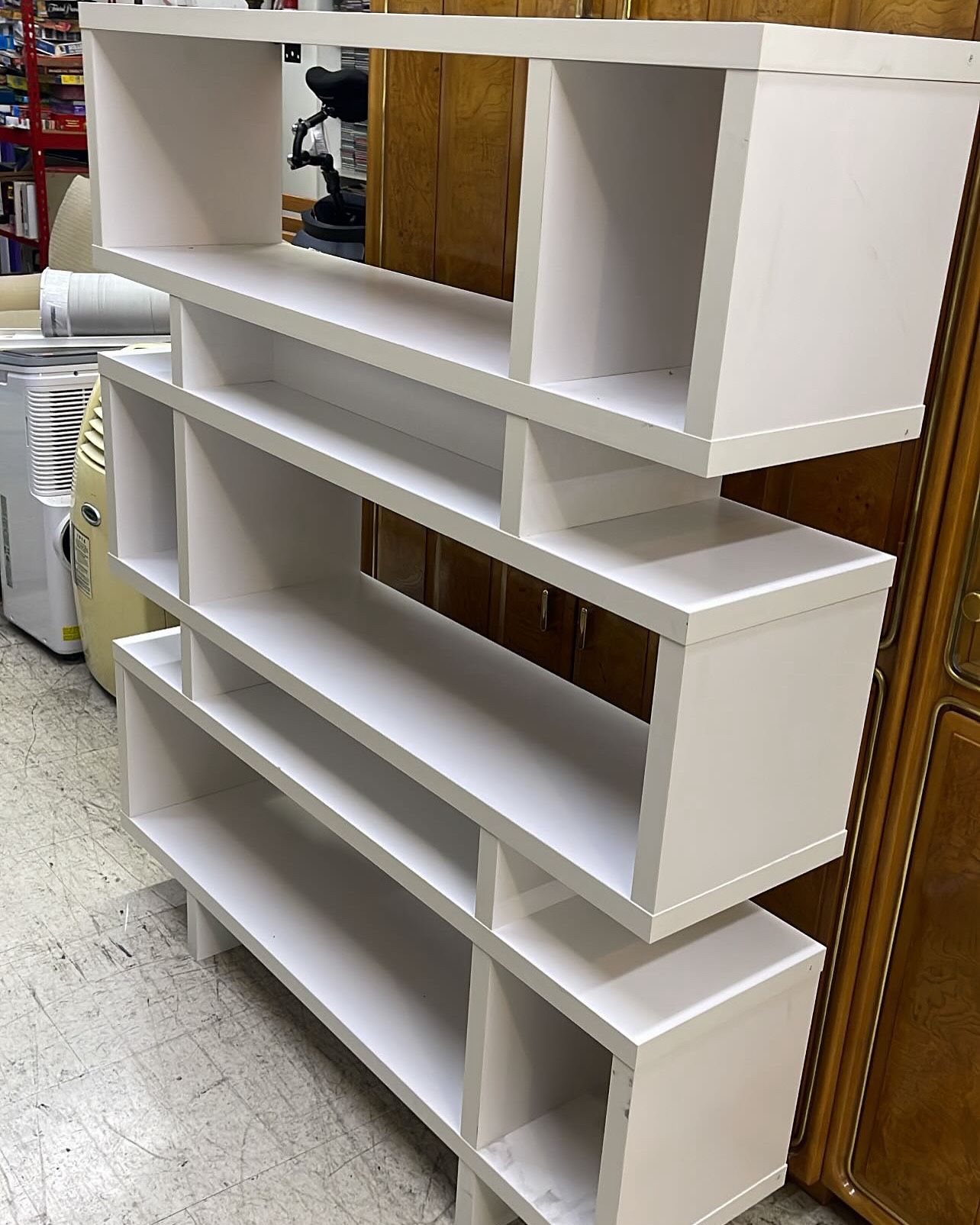 WHITE MODERN BOOKS SHELF CASE BOOKSHELF CABINET CUBBY HOLE STORAGE RACK 