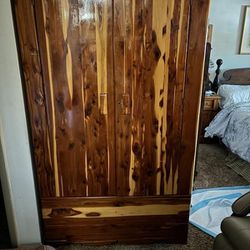 Vintage Cedar Chest Armoire Closet Dresser