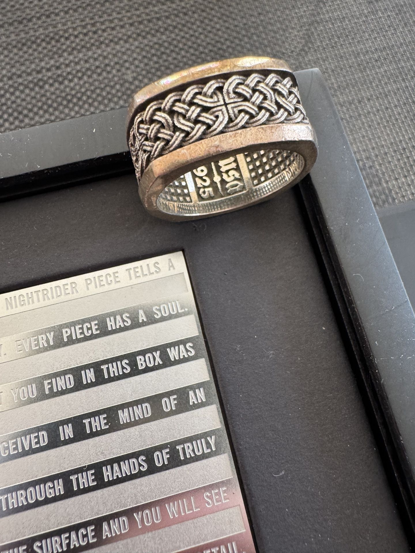 Night Rider .925 Silver Celtic Knot Band Ring
