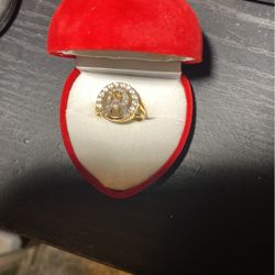 10k Gold Jesus Head Ring