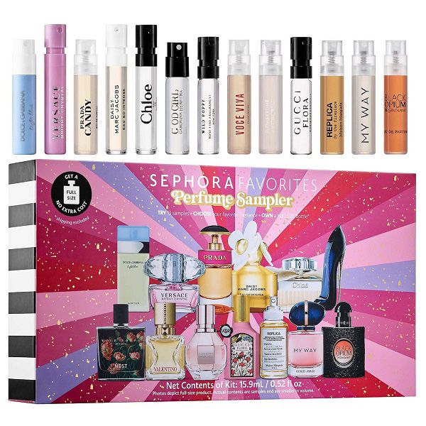 NIB Sephora Favorites Holiday Perfume Sampler 14 samples w/gift certificate