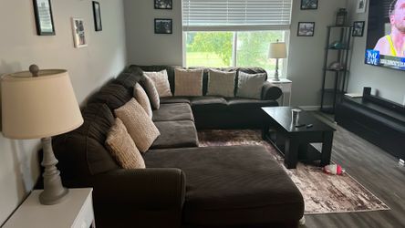 Three priest Brown sectional couch