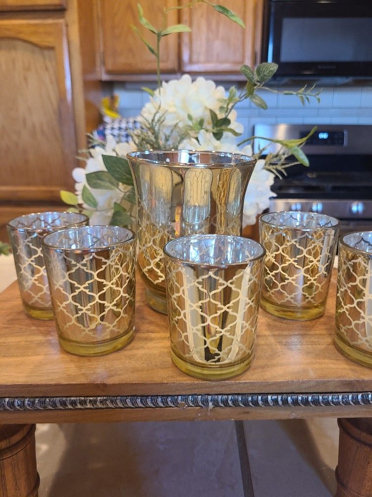 Small Mercury Glass Set