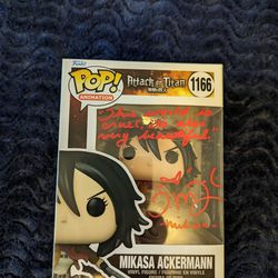 Mikasa Ackermann #1166 Funko Pop Signed