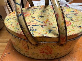 Vintage Tin Loaded Sewing Box