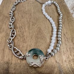 New Year Of Dragon Chinese Style Jade Circle Lucky Choker 