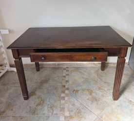 Dark Wood Writing Desk with Drawer