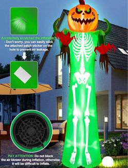 12FT Halloween Inflatable Skeleton, Kalolary Giant Pumpkin Man Inflatables👉 4075 S 32nd St, Phoenix, AZ 85040👈