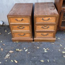 Side tables, drawers, antique old wood three drawer