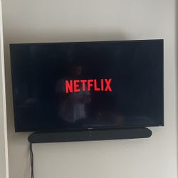 Hisense (Roku TV) W/ Samsung soundbar &Subwoofer. 