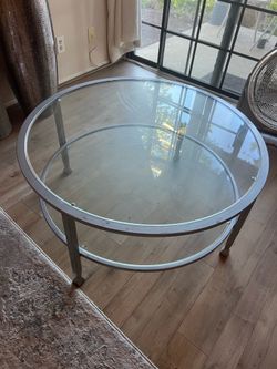 Silver glass coffee table