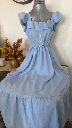 Light Blue Ruffle Maxi Dress size xl