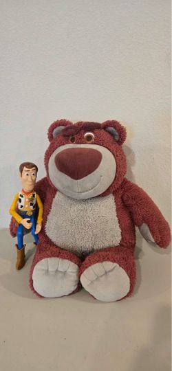 Disney Toy Story Lot – Large Plush Lotso Bear (~13") & Woody Action Figure