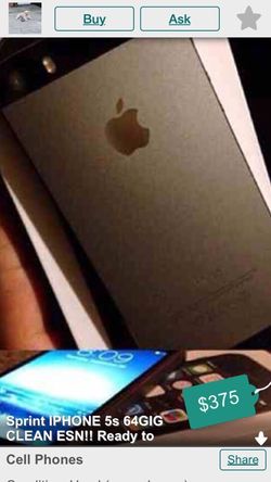 Sprint iPhone 5s 64gig