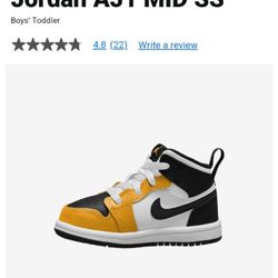 Jordan 1 Mid Yellow Ochre/Black-white