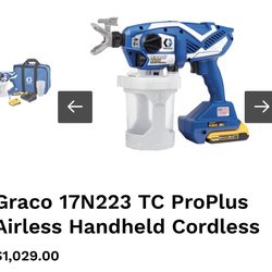 Graco 17N223 Pro Plus Airless Handheld Cordless Paint Sprayer