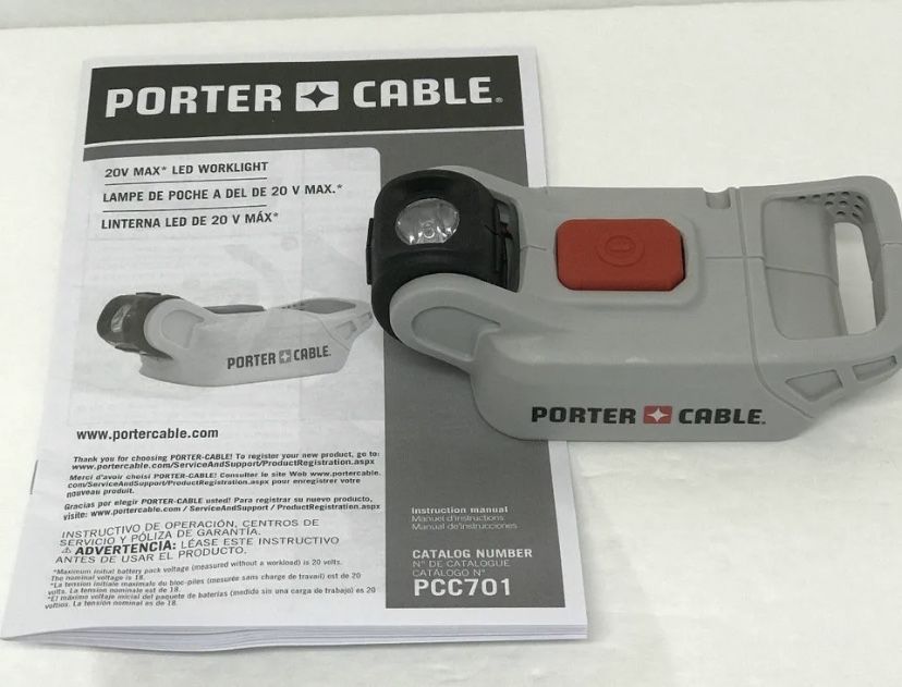 PORTER CABLE PCC701 20v 20 Volt Lithium LED Flashlight Worklight NEW