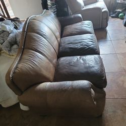 Brown Leather Sofa Couch  FREE