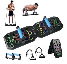 NEW• Foldable Smart Counting Multifunctional Push-Up Board with Resistance Bands