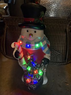 Lit Up Snowman Vintage