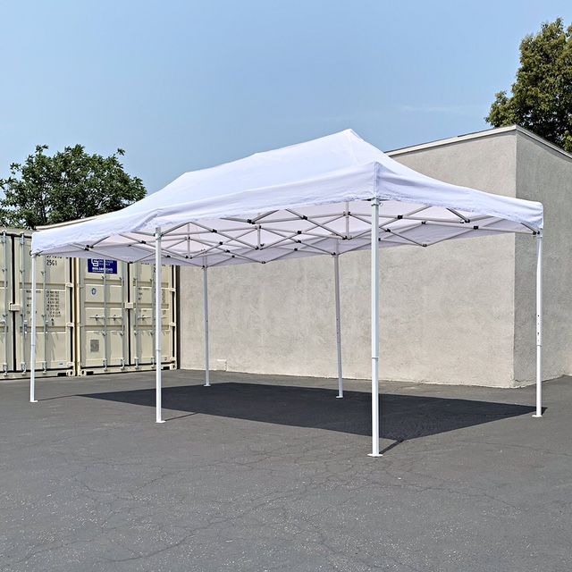 New $195 Heavy-Duty 10x20 FT Outdoor Ez Pop Up Canopy Party Tent Instant Shades w/ Carry Bag (White) 