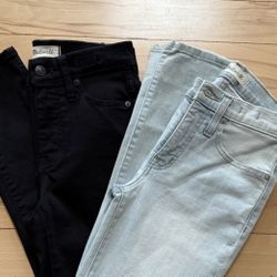 madewell 9" high-rise black/mid-rise blue skinny jeans sz 23 each $10