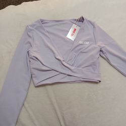 Full Send Long Sleave Crop Top Lavender