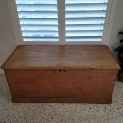 Antique Pine Trunk / Blanket Chest