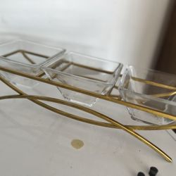 Vintage - Glass & Metal- Relish Dish/Appetizer Set 