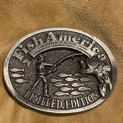 Fish America Fishing The Great American Buckle Company Vintage Belt Buckle