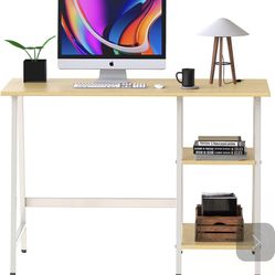 SHW Trestle Home Office Computer Desk, Oak
