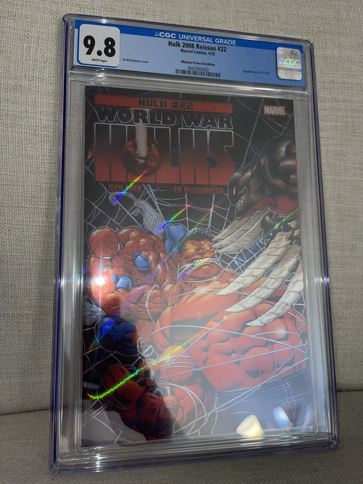 HULK 2008 REISSUE #22 World War Hulks WhatNot PRISM FOIL EDITION (2025) CGC 9.8