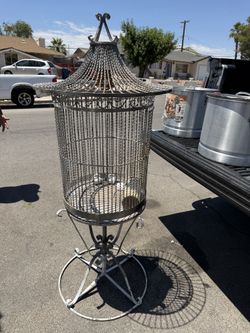 Vintage Large Victorian Iron Bird Cage