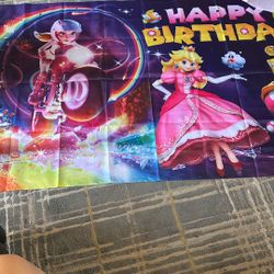 Happy Birthday Banner Princess Peach