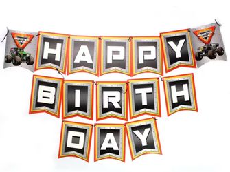 Monster Jam Happy Birthday Banner