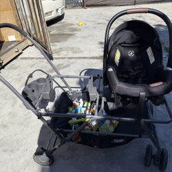 2 MAXI COSI CARSEATS W/ JOOVY STROLLER 