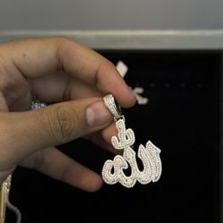 Allah Pendant Diamonds 925 Silver