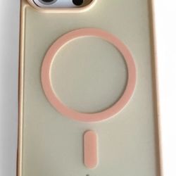 MagSafe Case for iPhone 16 Pro Max – Frosted Matte Shockproof Cover Gold Edge