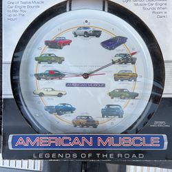 **BRAND NEW** American Muscle Legends Of The Road Muscle Car Clock With Legendary Engine Sounds