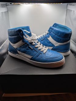 Coach High-Top Sneakers Blue Signature Embossed M10.5