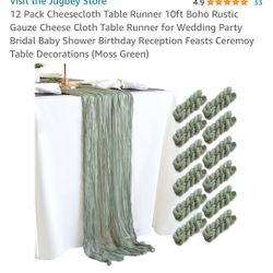 Sage Green Table Runner - 10 Pack