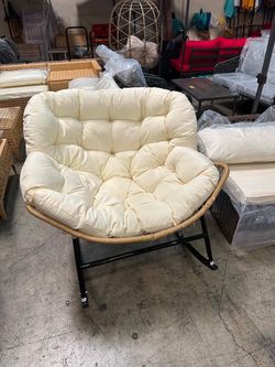 Wicker Rocking Chair with Cushion