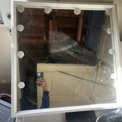White Square Frame Vanity Mirror – Great for DIY Vanity