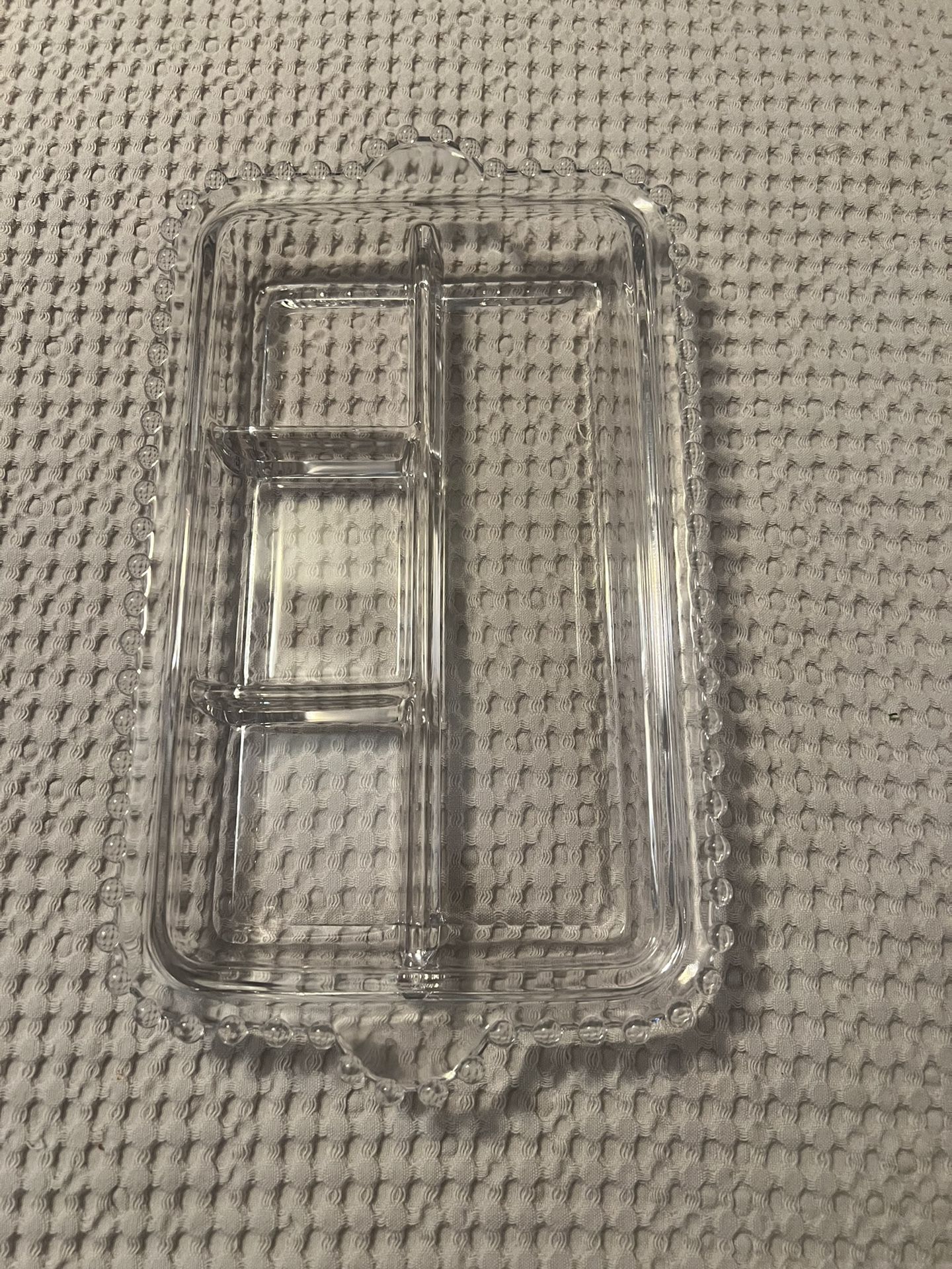 Vintage Candlewick Glass Cheese Tray/desert