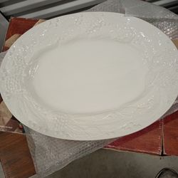 Q Ceramic Platter 22" x 16" Made in Italy New 